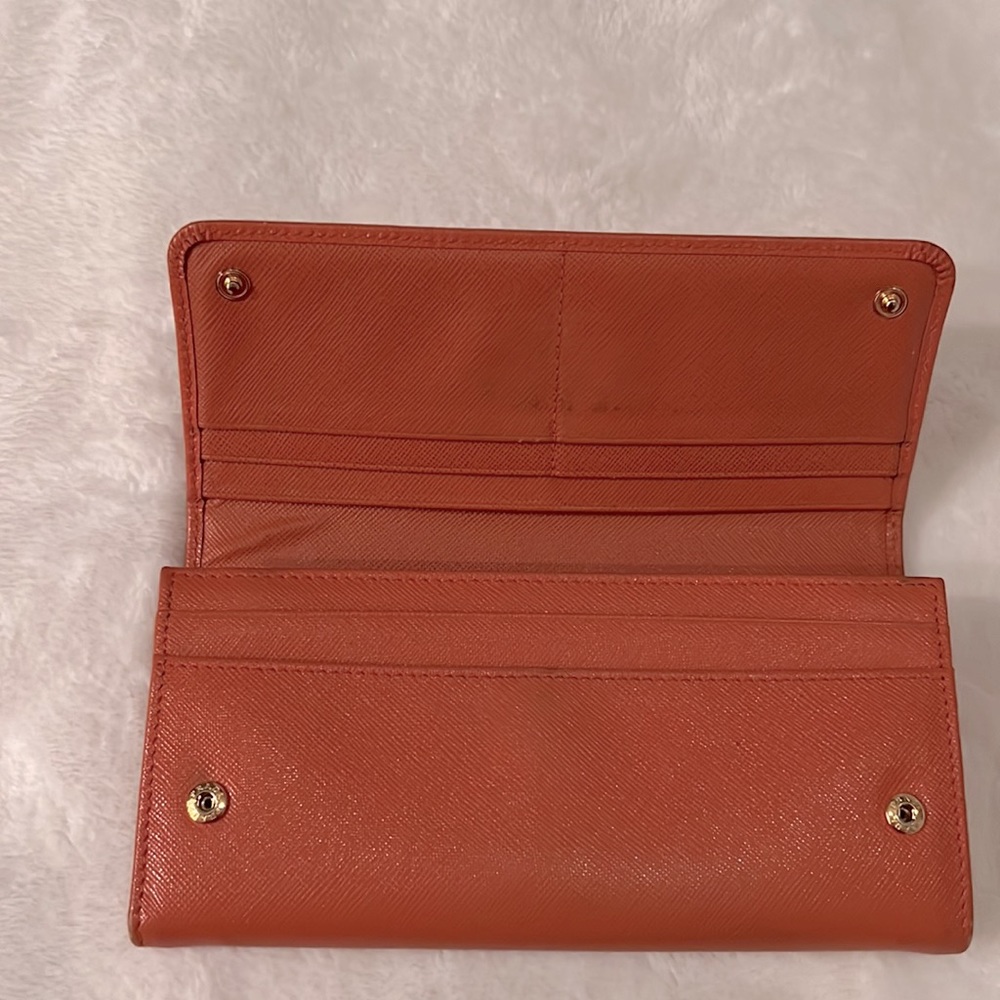 Authentic Orange Prada Wallet - Picture 5 of 16